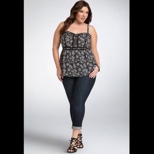 Torrid floral lace babydoll tank